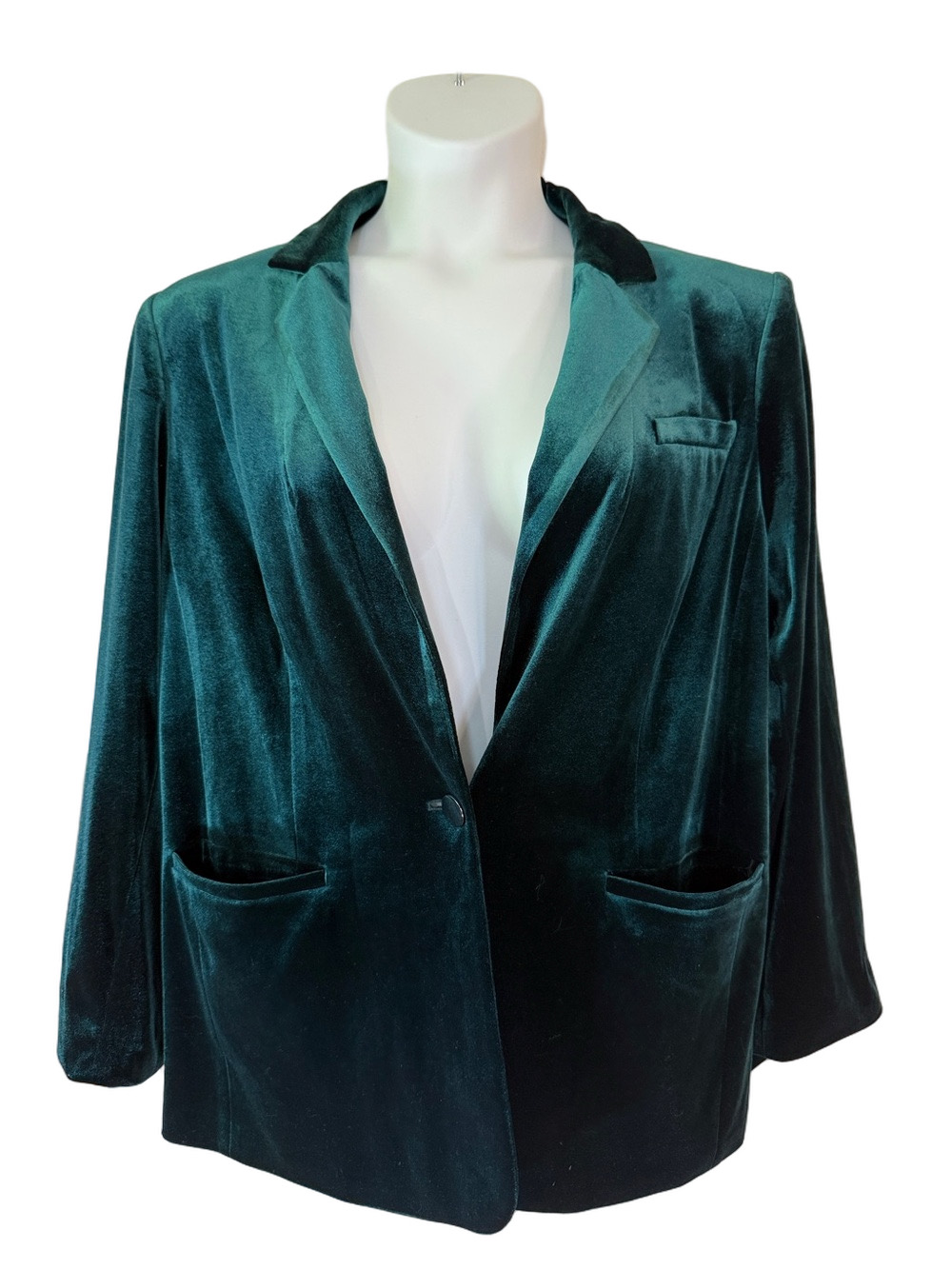 Calvin Klein Emerald Green Velvet Blazer SKU1571